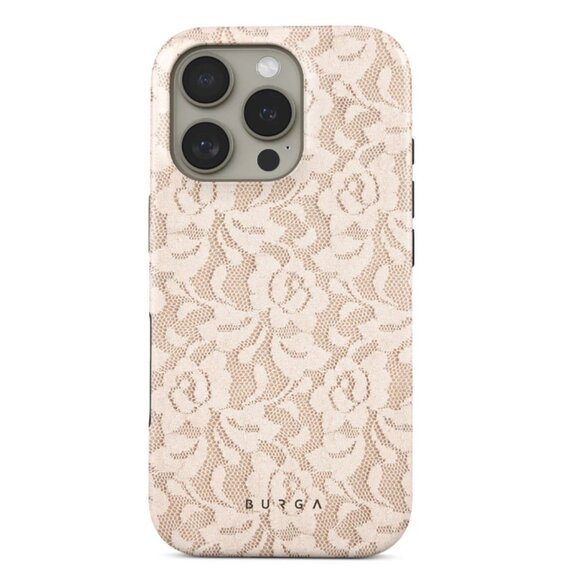 🤍 BURGA | iPhone 16 Pro Phone Case - White Lace 🤍 - Picture 1 of 5